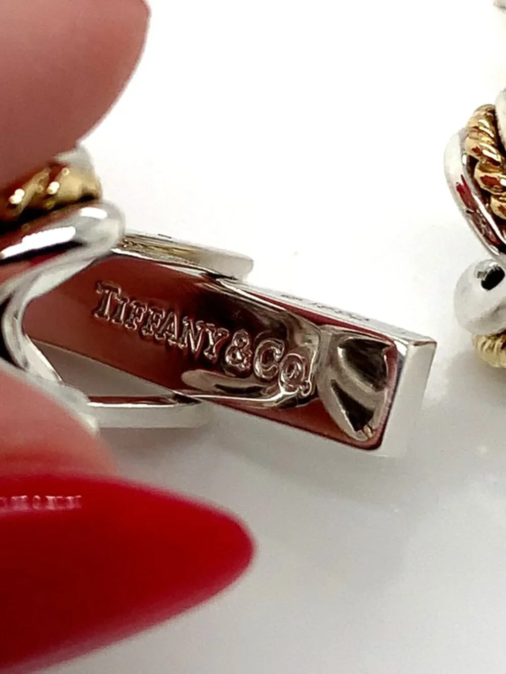 Tiffany & Co. Sterling Silver and 18K Yellow Gold Cufflinks